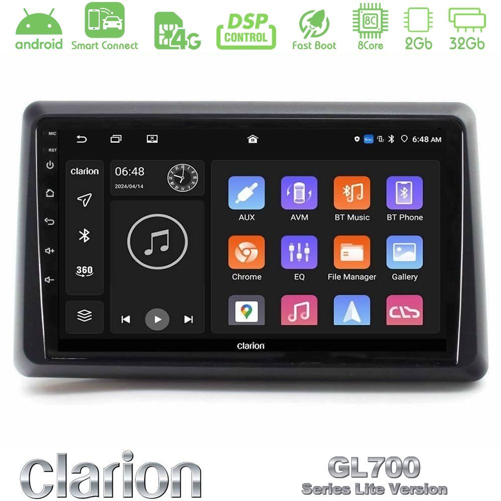 Clarion GL700 Lite Series 8Core Android ClarionOS 2+32GB Renault Express 2020-2025 Navigation Multimedia Tablet 9" Με Carplay & Android Auto