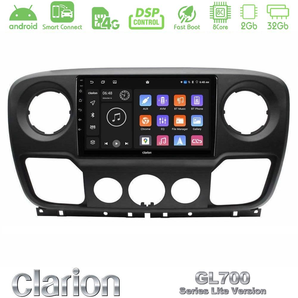 Clarion GL700 Lite Series 8Core Android ClarionOS 2+32GB Renault/Nissan/Opel Navigation Multimedia Tablet 10" Με Carplay & Android Auto
