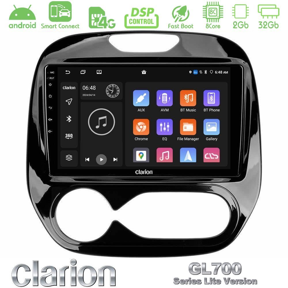 Clarion GL700 Lite Series 8Core Android ClarionOS 2+32GB Renault Captur 2013-2019 Navigation Multimedia Tablet 9" Με Carplay & Android Auto