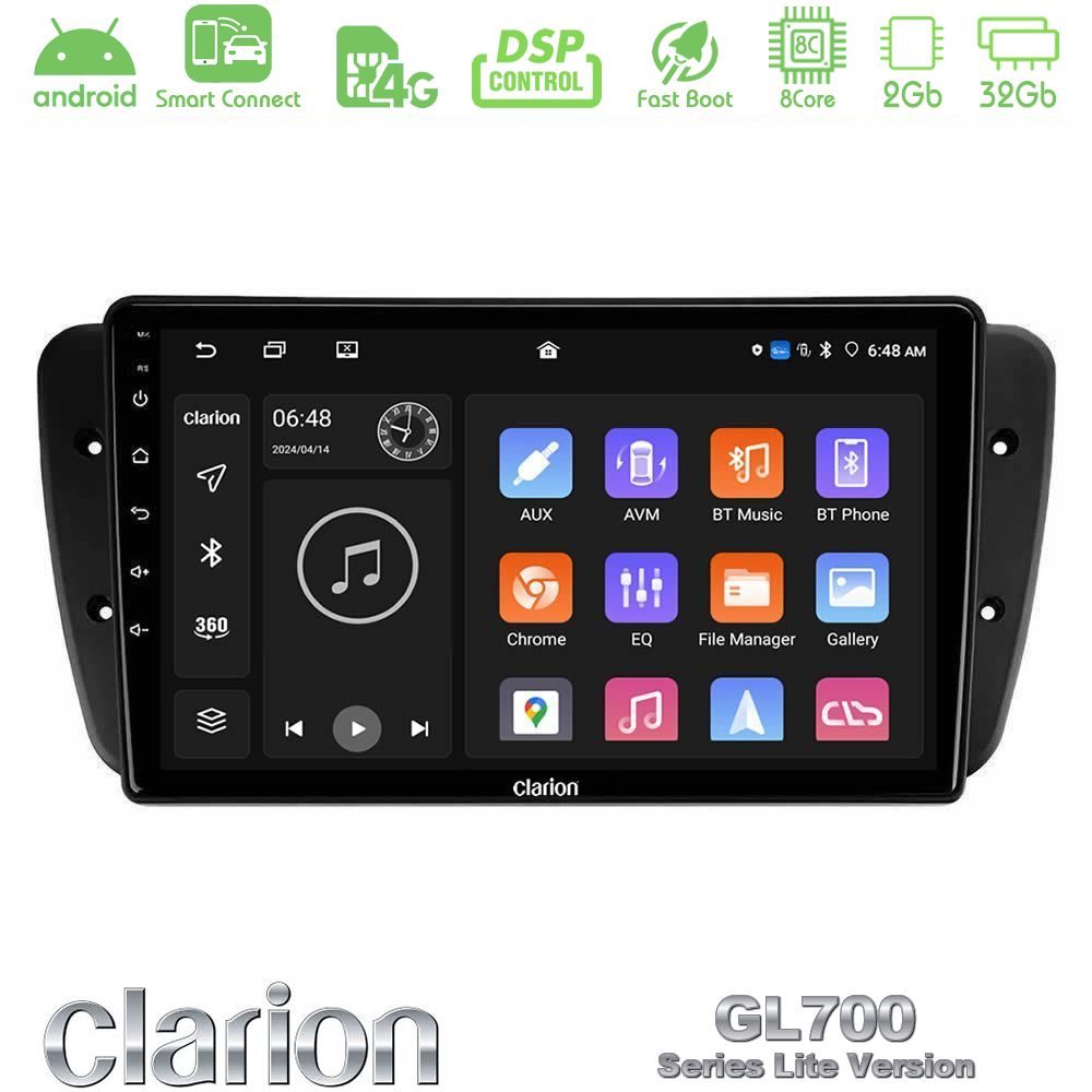 Clarion GL700 Lite Series 8Core Android ClarionOS 2+32GB Seat Ibiza 2008-2012 Navigation Multimedia Tablet 9" Με Carplay & Android Auto