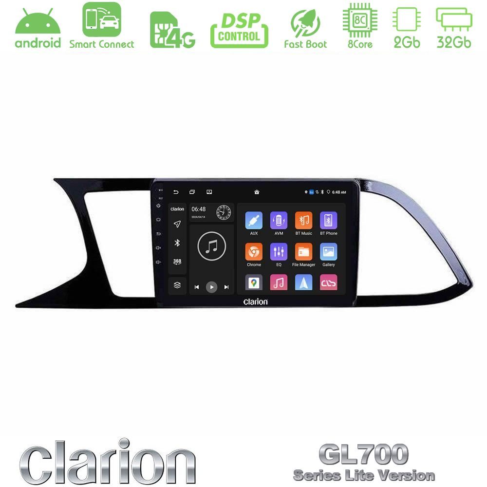 Clarion GL700 Lite Series 8Core Android ClarionOS 2+32GB Seat Leon 2013 – 2019 Navigation Multimedia Tablet 9" Με Carplay & Android Auto