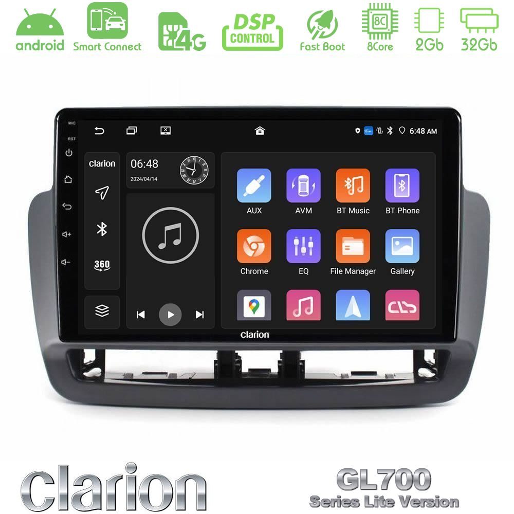 Clarion GL700 Lite Series 8Core Android ClarionOS 2+32GB Seat Ibiza 2012-2015 Navigation Multimedia Tablet 9" Με Carplay & Android Auto