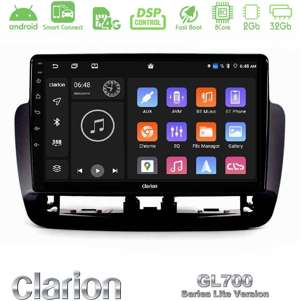 Clarion GL700 Lite Series 8Core Android ClarionOS 2+32GB Seat Ibiza 2012-2015 Navigation Multimedia Tablet 9" Με Carplay & Android Auto
