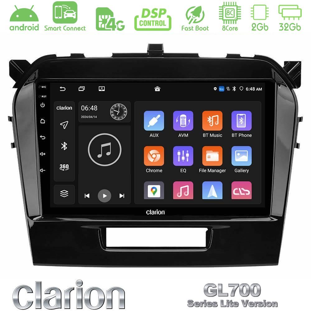 Clarion GL700 Lite Series 8Core Android ClarionOS 2+32GB Suzuki Vitara 2015-2024 Navigation Multimedia Tablet 9" Με Carplay & Android Auto