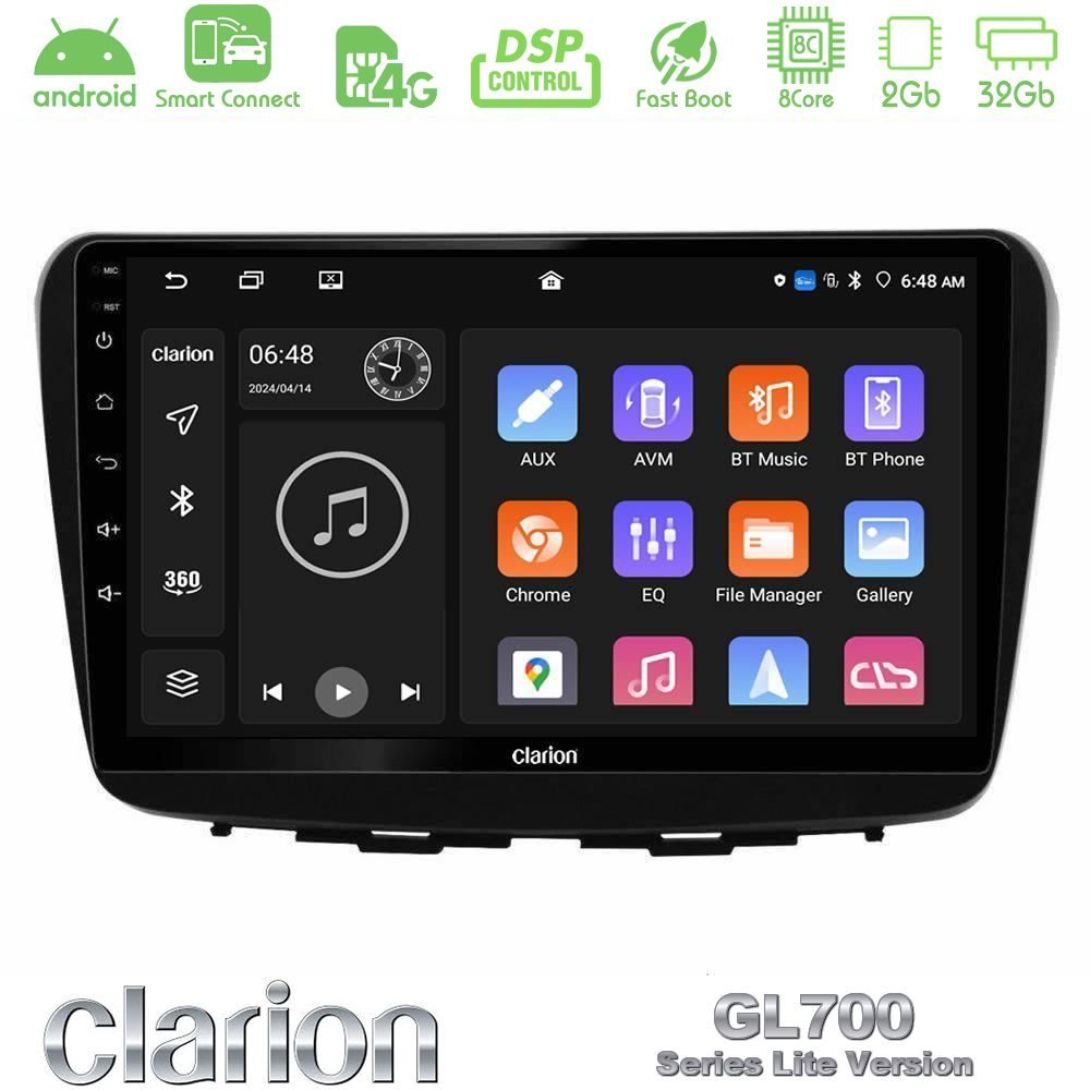 Clarion GL700 Lite Series 8Core Android ClarionOS 2+32GB Suzuki Baleno 2016-2021 Navigation Multimedia Tablet 9" Με Carplay & Android Auto