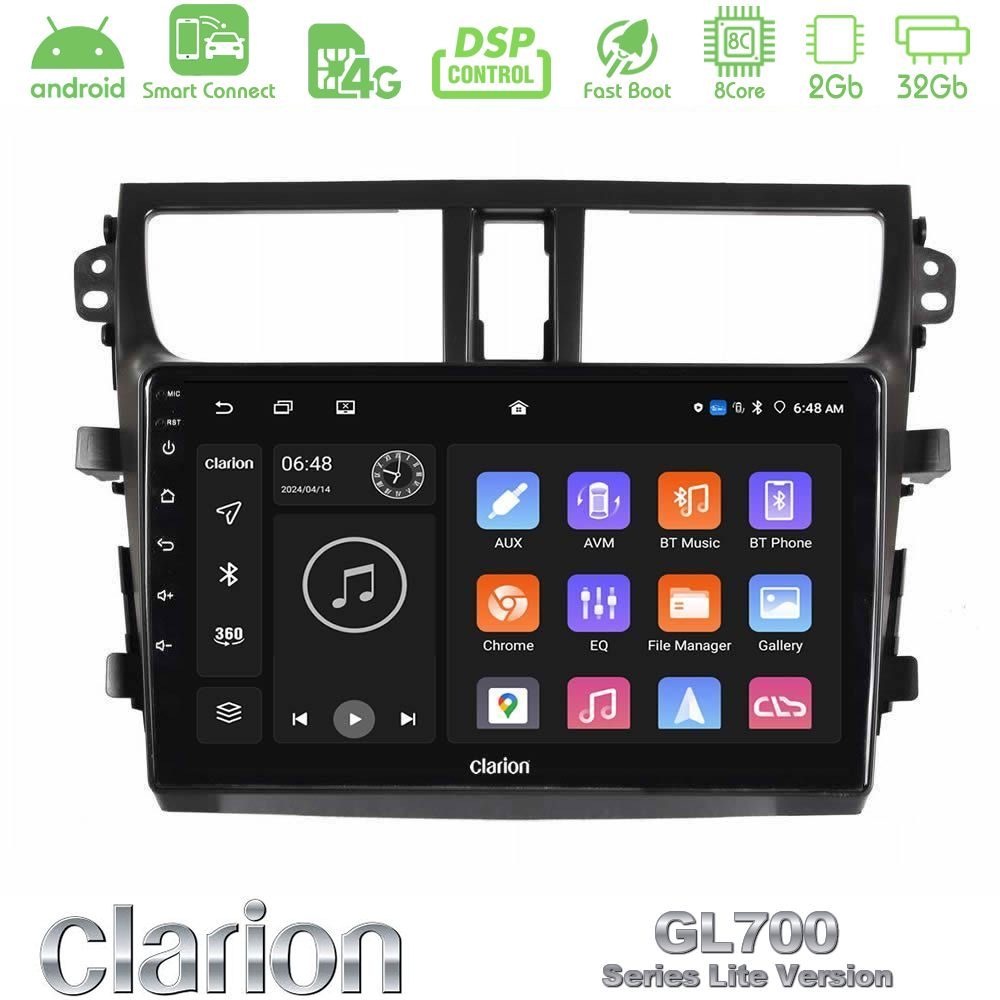 Clarion GL700 Lite Series Suzuki Celerio 2014-2020 8Core Android ClarionOS 2+32GB Navigation Multimedia Tablet 9" Με Carplay & Android Auto Με Carplay & Android Auto