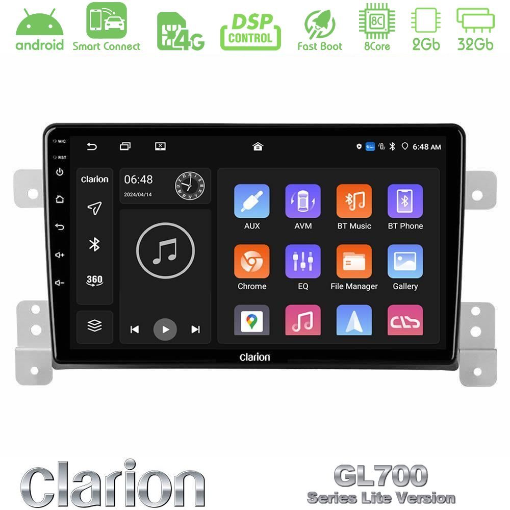 Clarion GL700 Lite Series 8Core Android ClarionOS 2+32GB Suzuki Grand Vitara Navigation Multimedia Tablet 9" Με Carplay & Android Auto