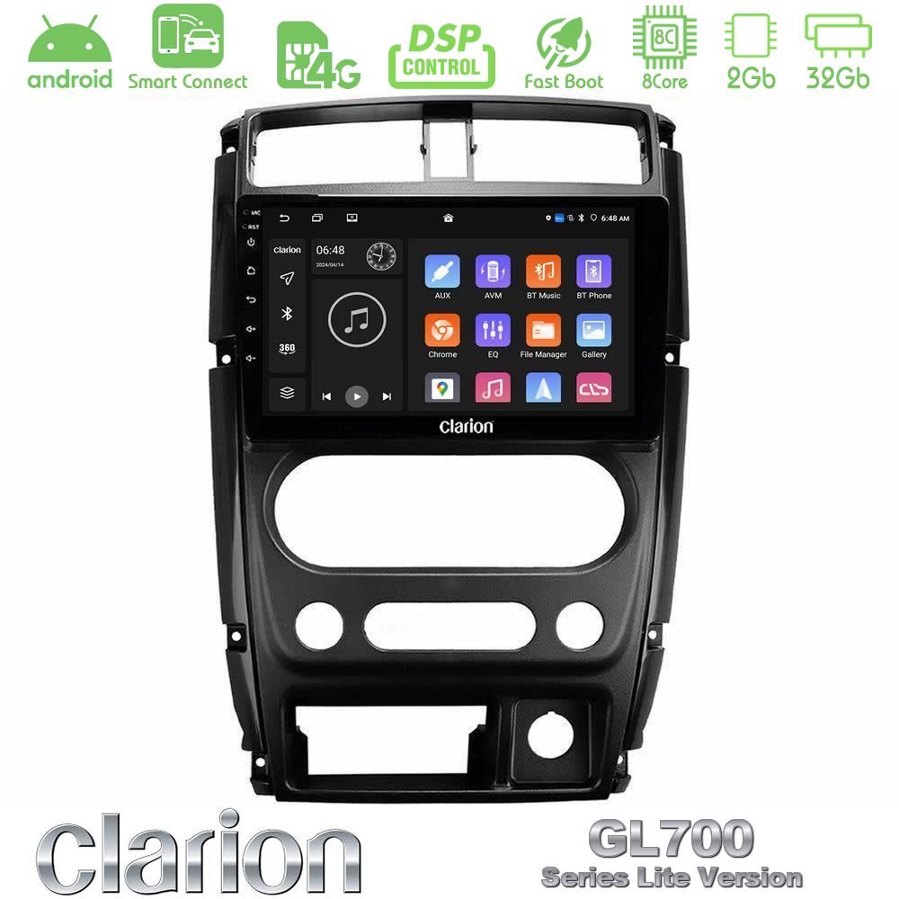 Clarion GL700 Lite Series 8Core Android ClarionOS 2+32GB Suzuki Jimny 2007-2017 Navigation Multimedia Tablet 9" Με Carplay & Android Auto