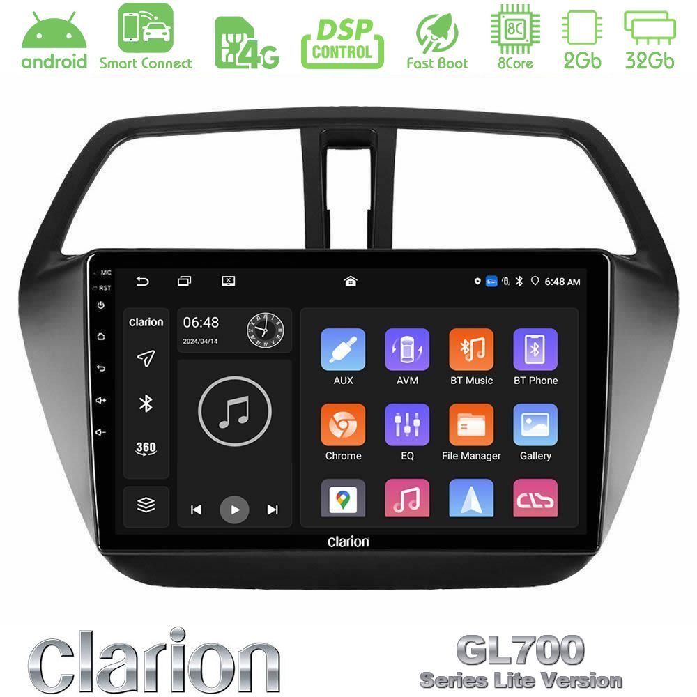 Clarion GL700 Lite Series 8Core Android ClarionOS 2+32GB Suzuki SX4 S-Cross Navigation Multimedia Tablet 9" Με Carplay & Android Auto