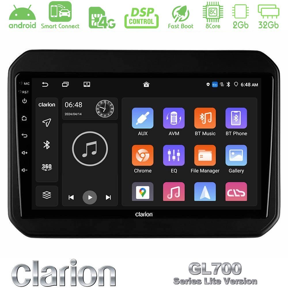 Clarion GL700 Lite Series 8Core Android ClarionOS 2+32GB Suzuki Ignis Navigation Multimedia Tablet 9" Με Carplay & Android Auto
