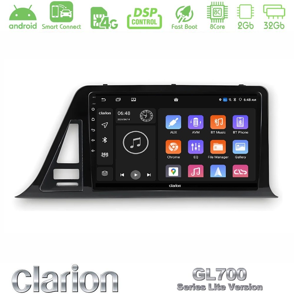 Clarion GL700 Lite Series 8Core Android ClarionOS 2+32GB Toyota CH-R RHD Navigation Multimedia Tablet 9" Με Carplay & Android Auto