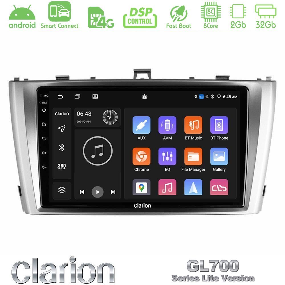 Clarion GL700 Lite Series 8Core Android ClarionOS 2+32GB Toyota Avensis T27 Navigation Multimedia Tablet 9" Με Carplay & Android Auto