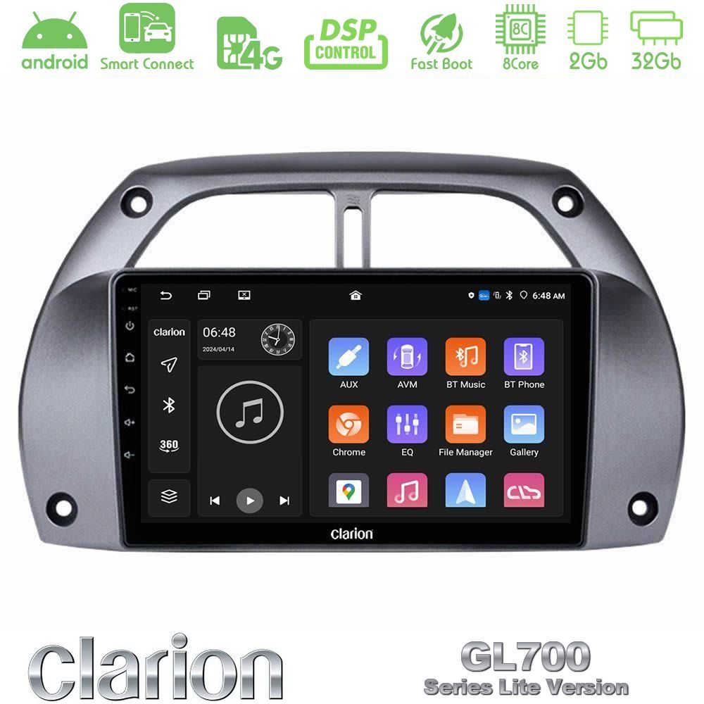 Clarion GL700 Lite Series 8Core Android ClarionOS 2+32GB Toyota RAV4 2001 - 2006 Navigation Multimedia Tablet 9" Με Carplay & Android Auto