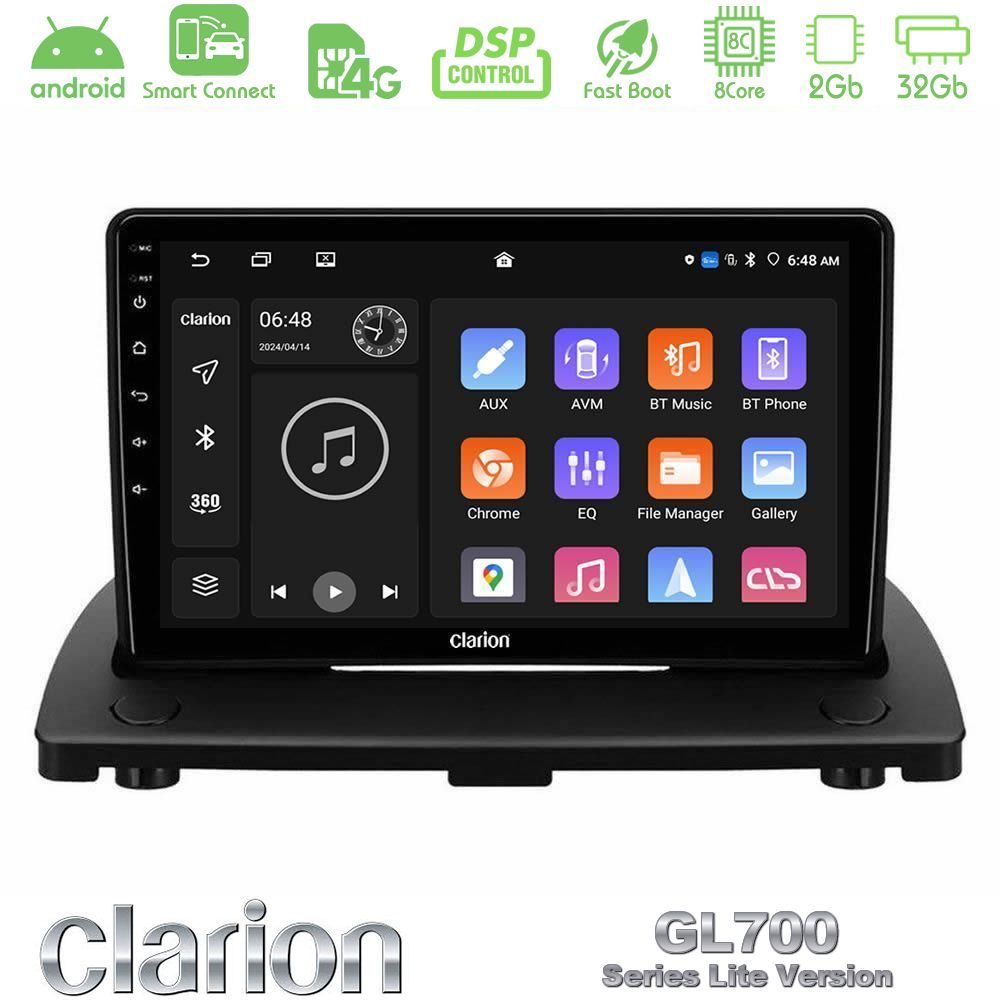 Clarion GL700 Lite Series 8Core Android ClarionOS 2+32GB Volvo XC90 2006-2014 Navigation Multimedia Tablet 9" Με Carplay & Android Auto