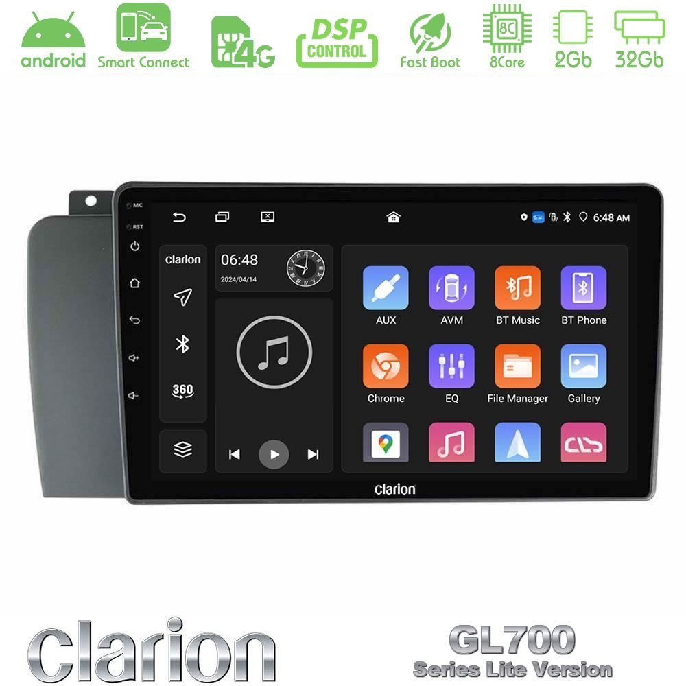 Clarion GL700 Lite Series 8Core Android ClarionOS 2+32GB Volvo S60 2004-2009 Navigation Multimedia Tablet 9" Με Carplay & Android Auto