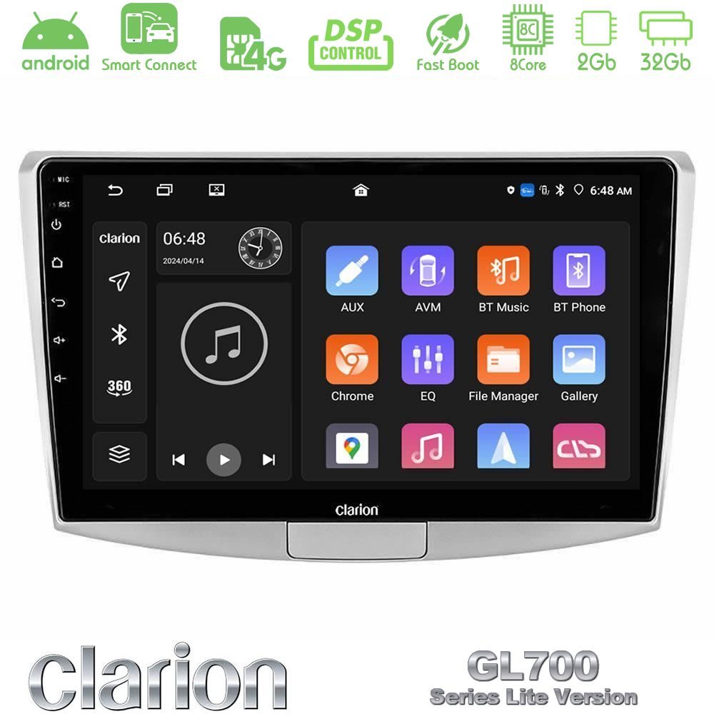 Clarion GL700 Lite Series 8Core Android ClarionOS 2+32GB VW Passat Navigation Multimedia Tablet 10" Με Carplay & Android Auto