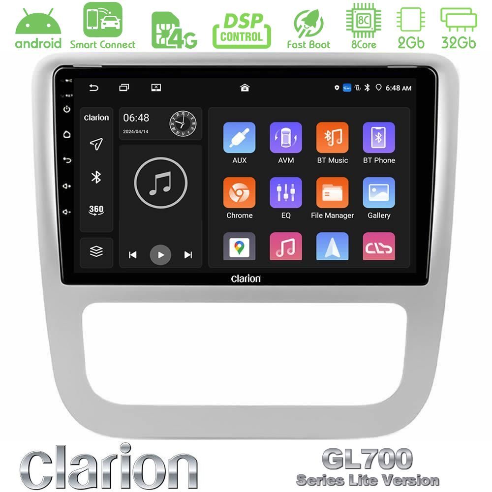 Clarion GL700 Lite Series 8Core Android ClarionOS 2+32GB VW Scirocco 2008-2014 Navigation Multimedia Tablet 9" Με Carplay & Android Auto
