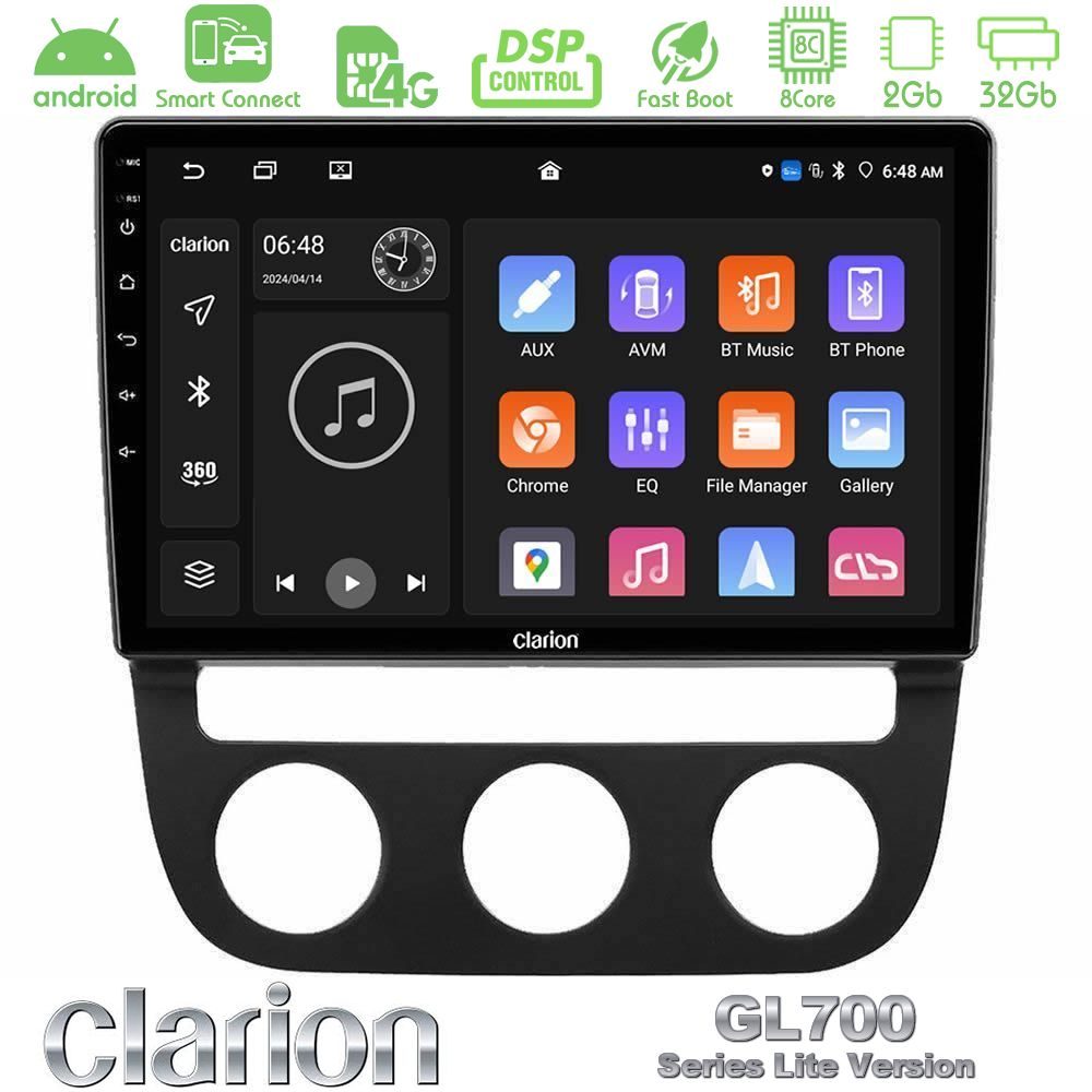 Clarion GL700 Lite Series 8Core Android ClarionOS 2+32GB VW Jetta Navigation Multimedia Tablet 10" Με Carplay & Android Auto