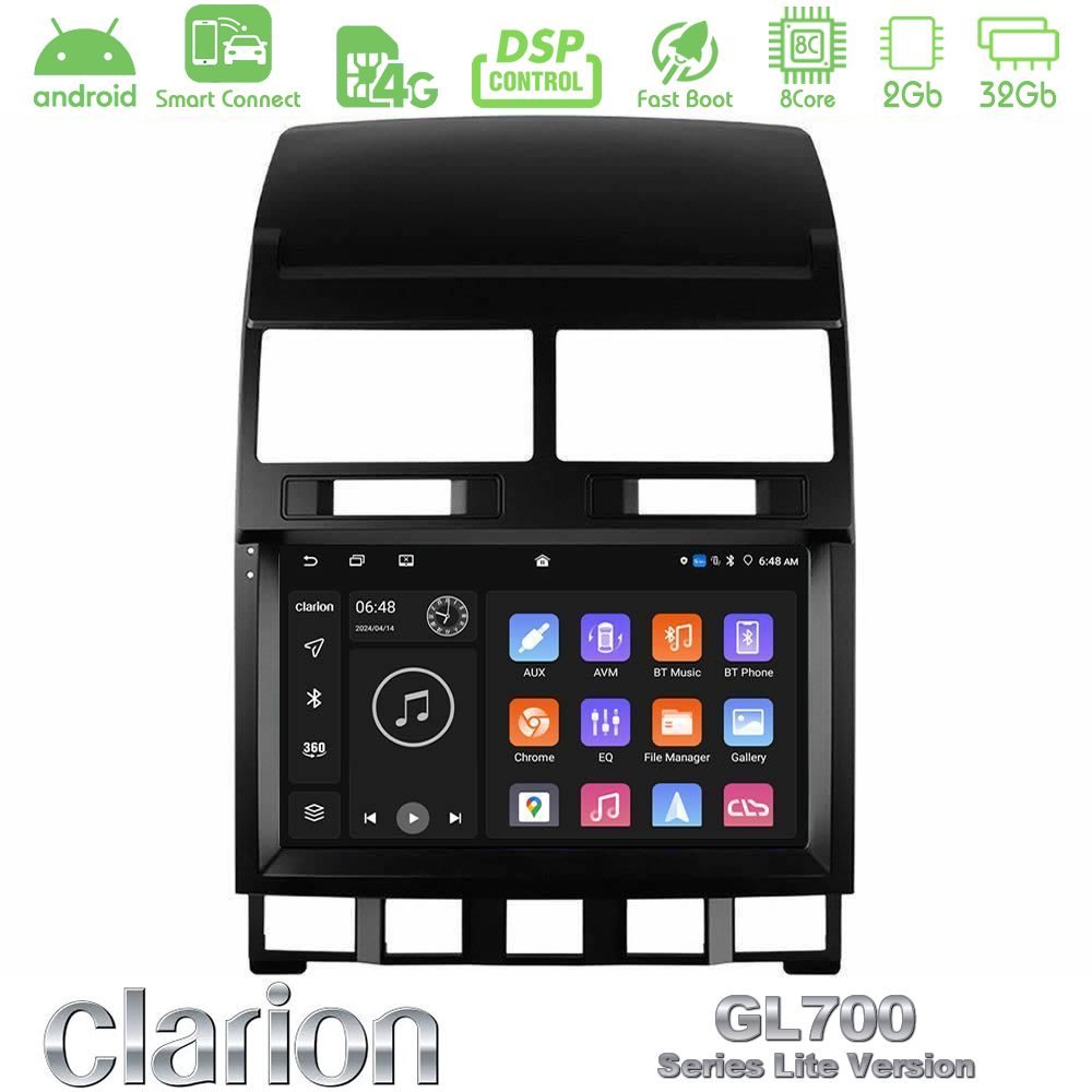 Clarion GL700 Lite Series 8Core Android ClarionOS 2+32GB VW Touareg 2002 – 2010 Navigation Multimedia Tablet 9" Με Carplay & Android Auto