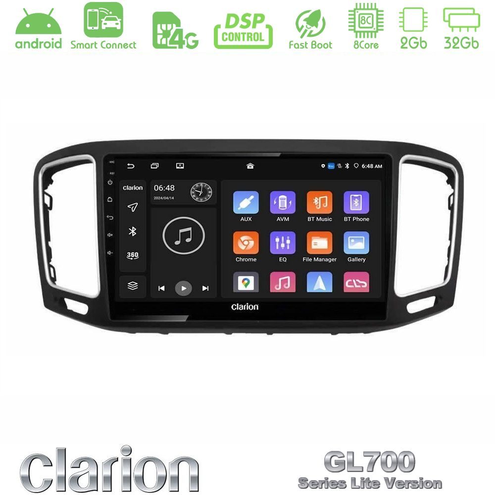 Clarion GL700 Lite Series 8Core Android ClarionOS 2+32GB VW Sharan 2010-2015 Navigation Multimedia Tablet 9" Με Carplay & Android Auto