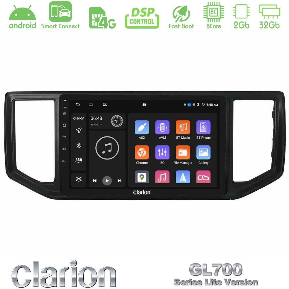 Clarion GL700 Lite Series 8Core Android ClarionOS 2+32GB VW Amarok 2017-2022 Navigation Multimedia Tablet 9" Με Carplay & Android Auto
