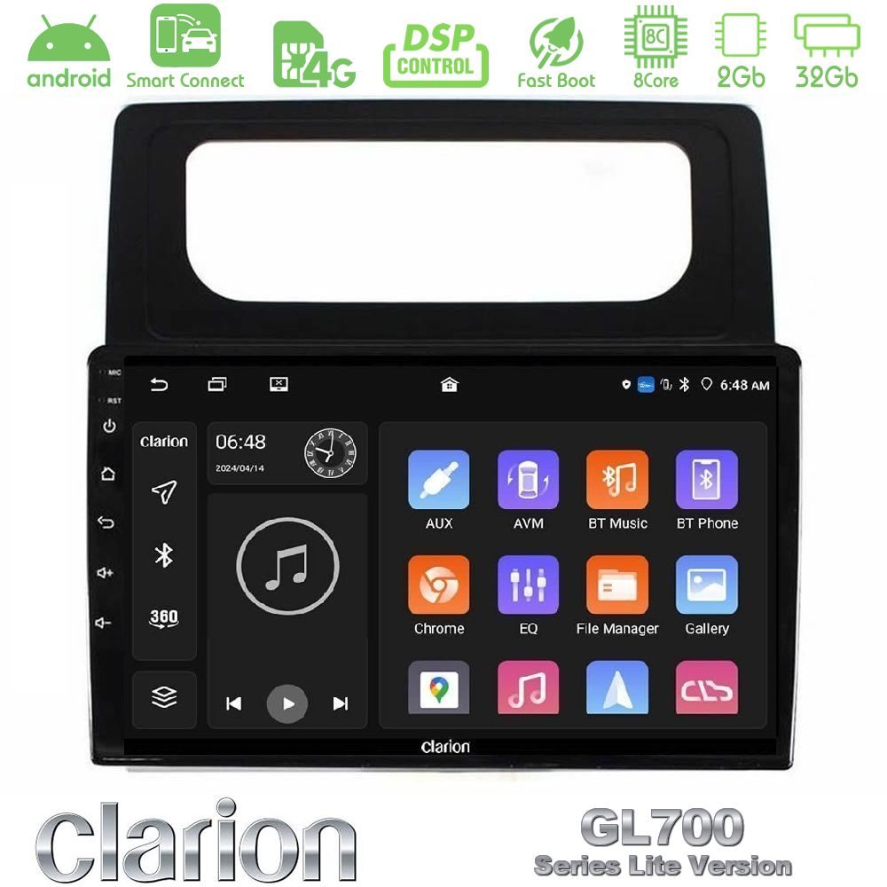 Clarion GL700 Lite Series 8Core Android ClarionOS 2+32GB VW Caddy 2004-2014 Navigation Multimedia Tablet 10" Με Carplay & Android Auto