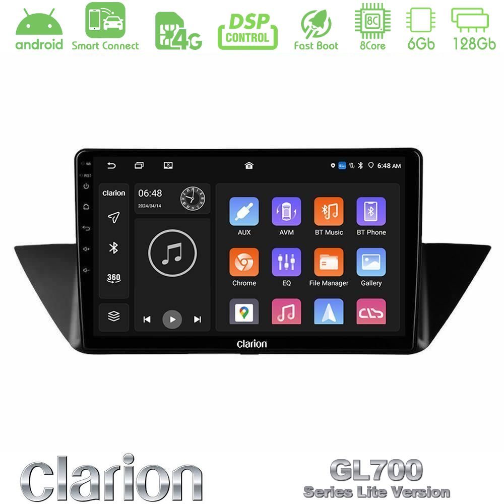 Clarion GL700 Lite Series 8Core Android ClarionOS 6+128GB BMW Χ1 E84 Navigation Multimedia Tablet 10" Με Carplay & Android Auto