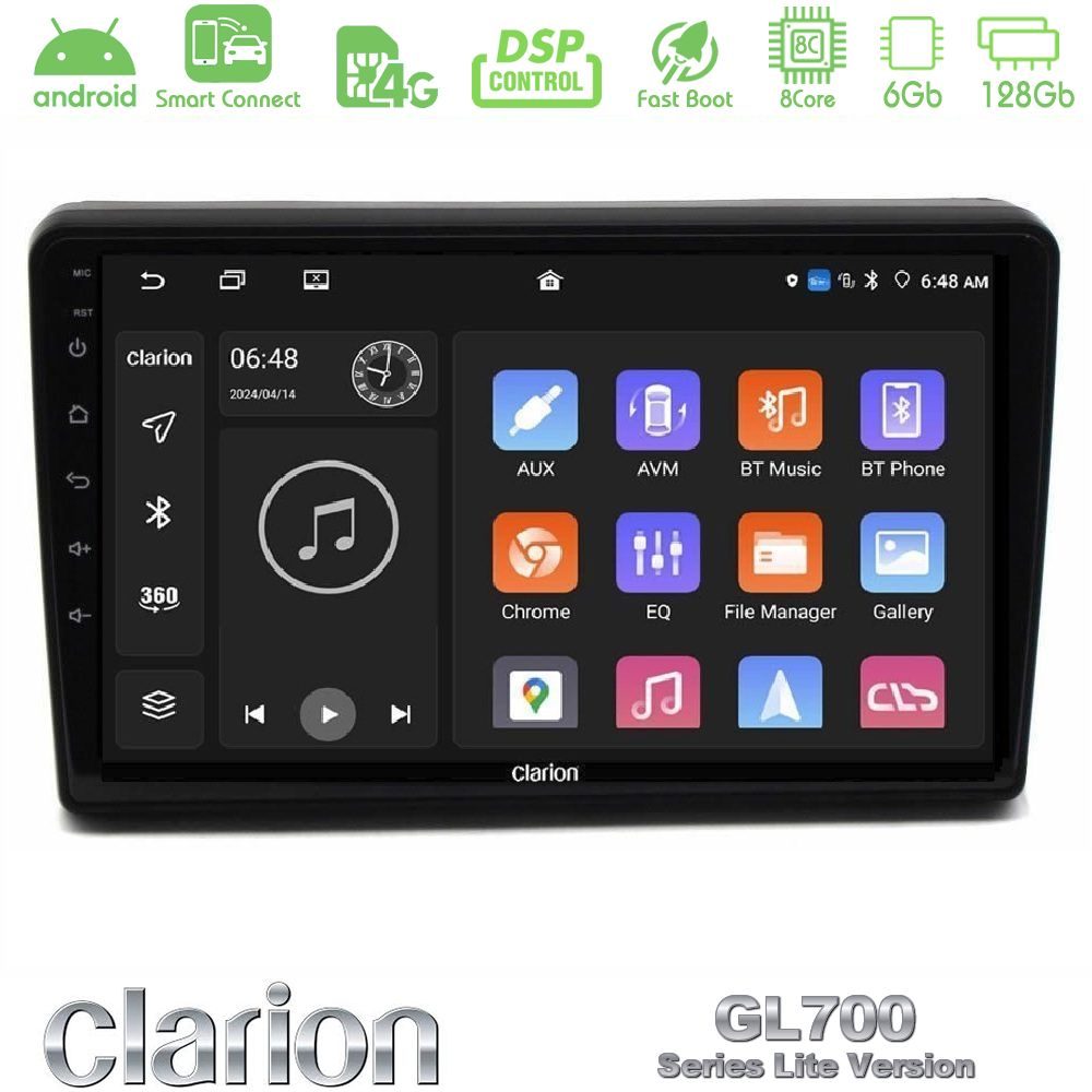Clarion GL700 Lite Series 8Core Android ClarionOS 6+128GB Citroen C5 2008-2019 Navigation Multimedia Tablet 10" Με Carplay & Android Auto