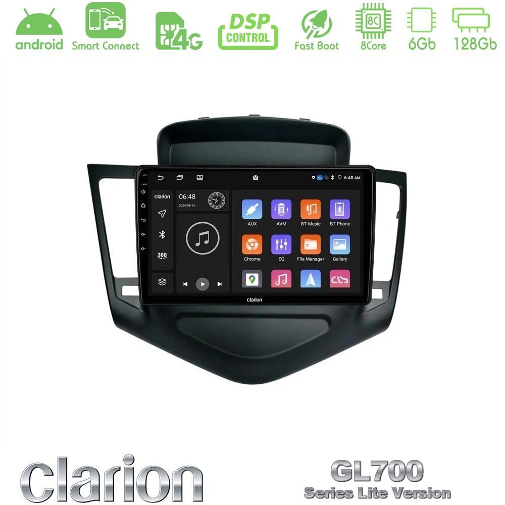 Clarion GL700 Lite Series 8Core Android ClarionOS 6+128GB Chevrolet Cruze 2009-2012 Navigation Multimedia Tablet 9" Με Carplay & Android Auto