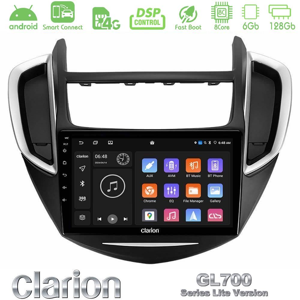 Clarion GL700 Lite Series 8Core Android ClarionOS 6+128GB Chevrolet Trax 2013-2020 Navigation Multimedia Tablet 9" Με Carplay & Android Auto
