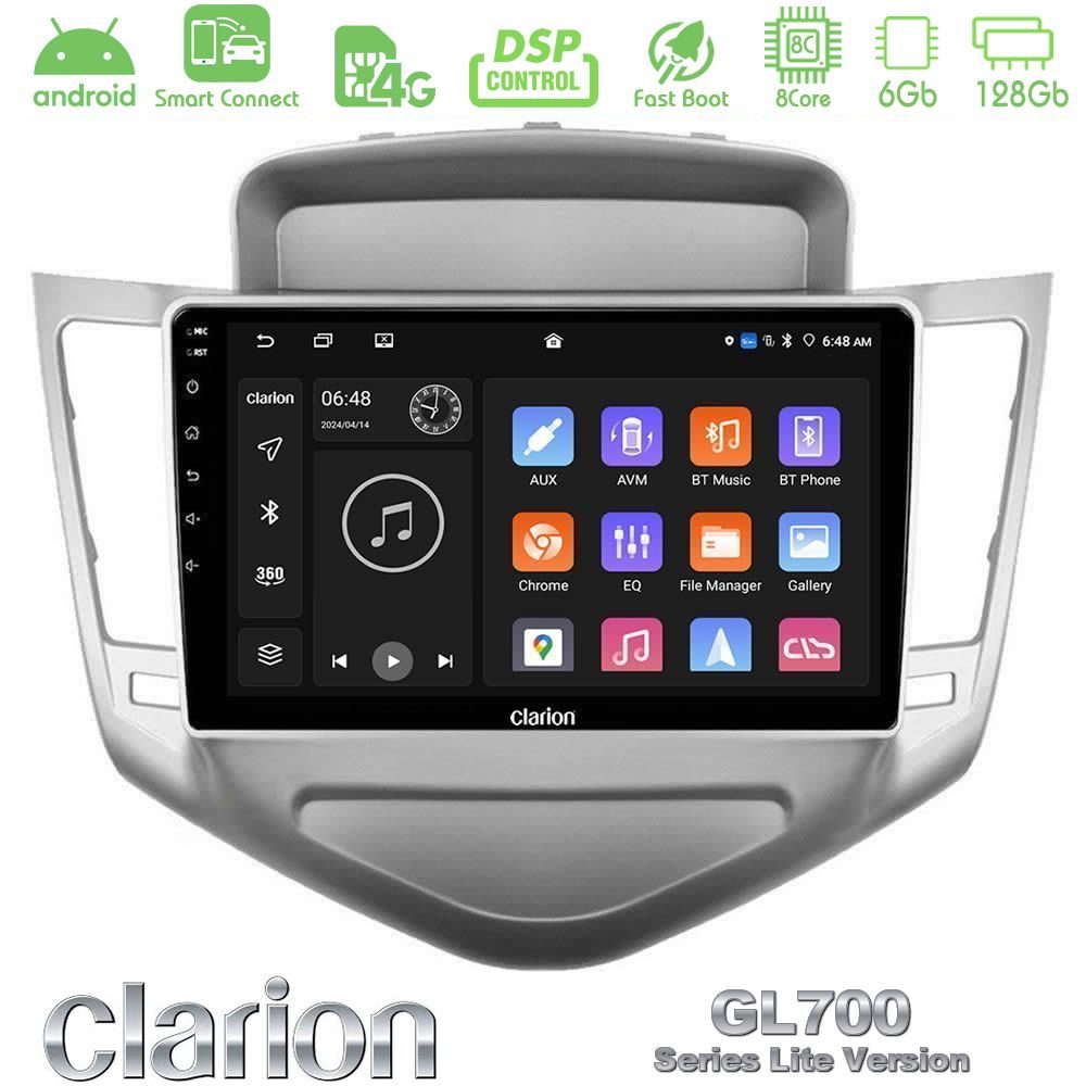 Clarion GL700 Lite Series 8Core Android ClarionOS 6+128GB Chevrolet Cruze 2009-2012 Navigation Multimedia Tablet 9" Με Carplay & Android Auto