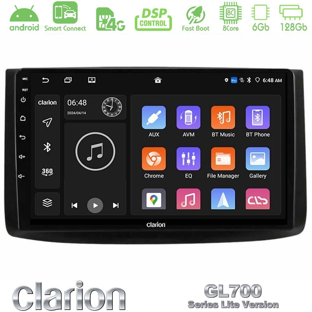 Clarion GL700 Lite Series 8Core Android ClarionOS 6+128GB Chevrolet Aveo 2006-2010 Navigation Multimedia Tablet 9" Με Carplay & Android Auto