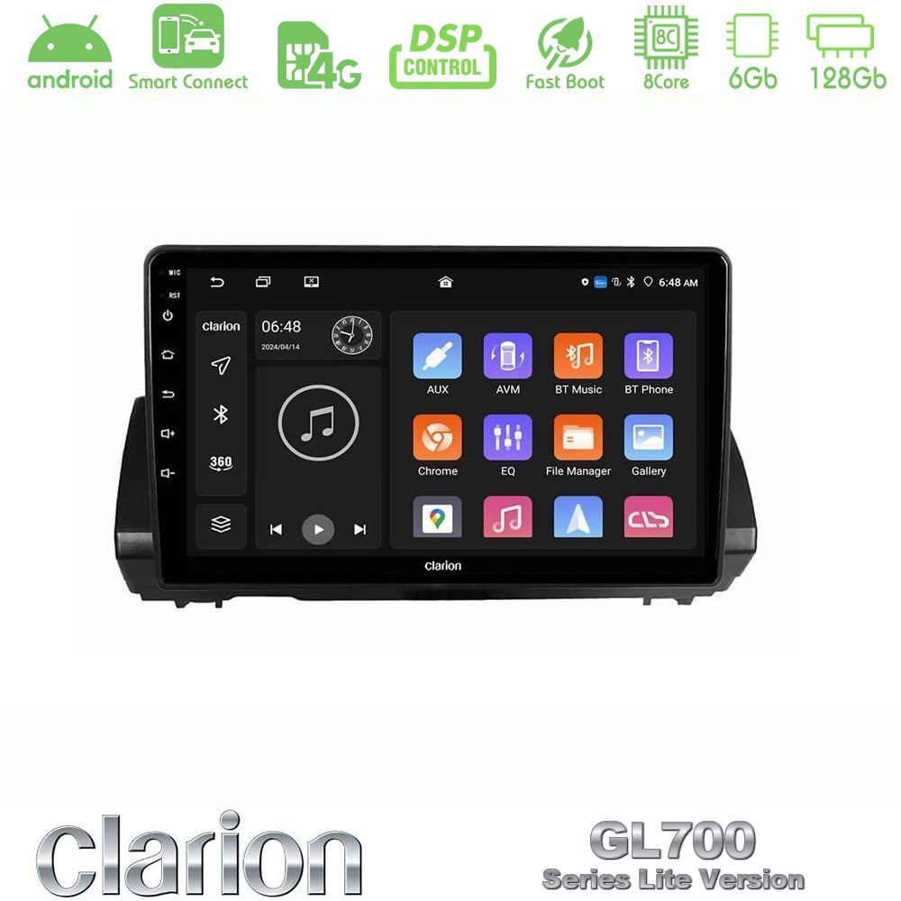 Clarion GL700 Lite Series 8Core Android ClarionOS 6+128GB Dacia Sandero/Logan/Jogger 2022-> Navigation Multimedia Tablet 9" Με Carplay & Android Auto