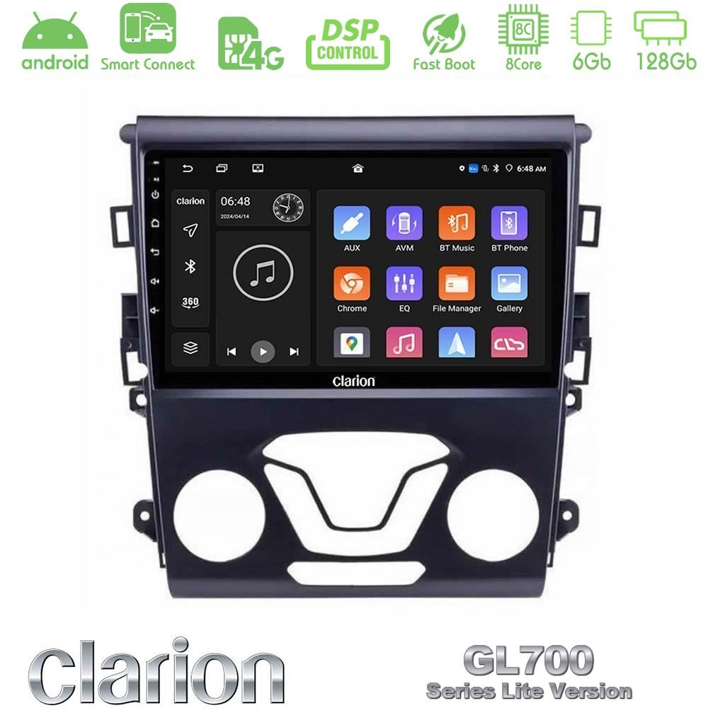 Clarion GL700 Lite Series 8Core Android ClarionOS 6+128GB Ford Mondeo 2014-2017 Navigation Multimedia Tablet 9" Με Carplay & Android Auto