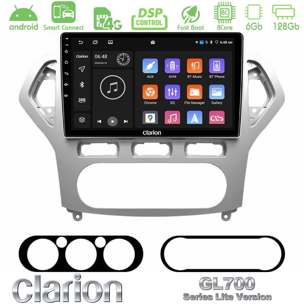 Clarion GL700 Lite Series 8Core Android ClarionOS 6+128GB Ford Mondeo 2007-2010 AUTO A/C Navigation Multimedia Tablet 10" Με Carplay & Android Auto