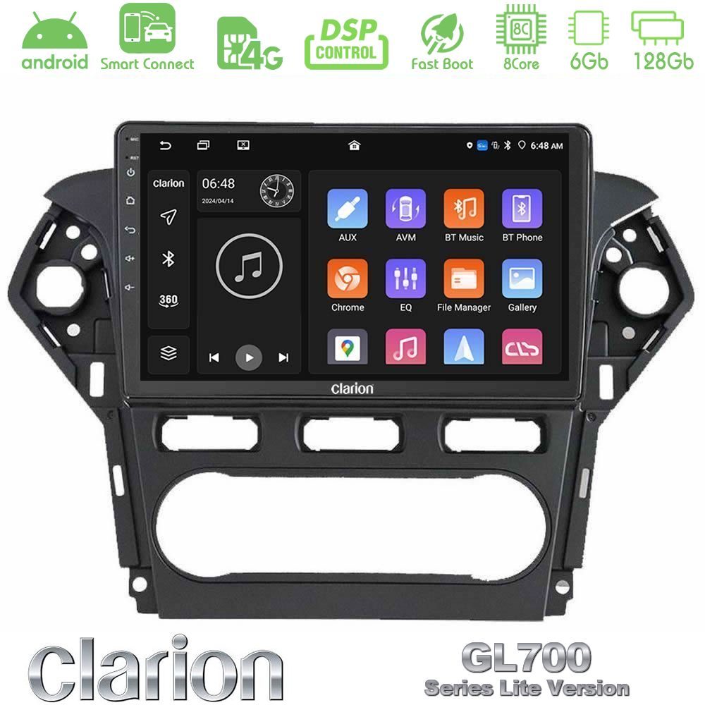 Clarion GL700 Lite Series 8Core Android ClarionOS 6+128GB Ford Mondeo 2011-2014 Navigation Multimedia Tablet 10" Με Carplay & Android Auto
