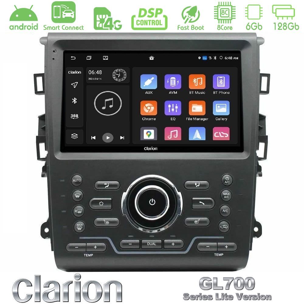 Clarion GL700 Lite Series 8Core Android ClarionOS 6+128GB Ford Mondeo 2014-2021 Navigation Multimedia Tablet 9" Με Carplay & Android Auto