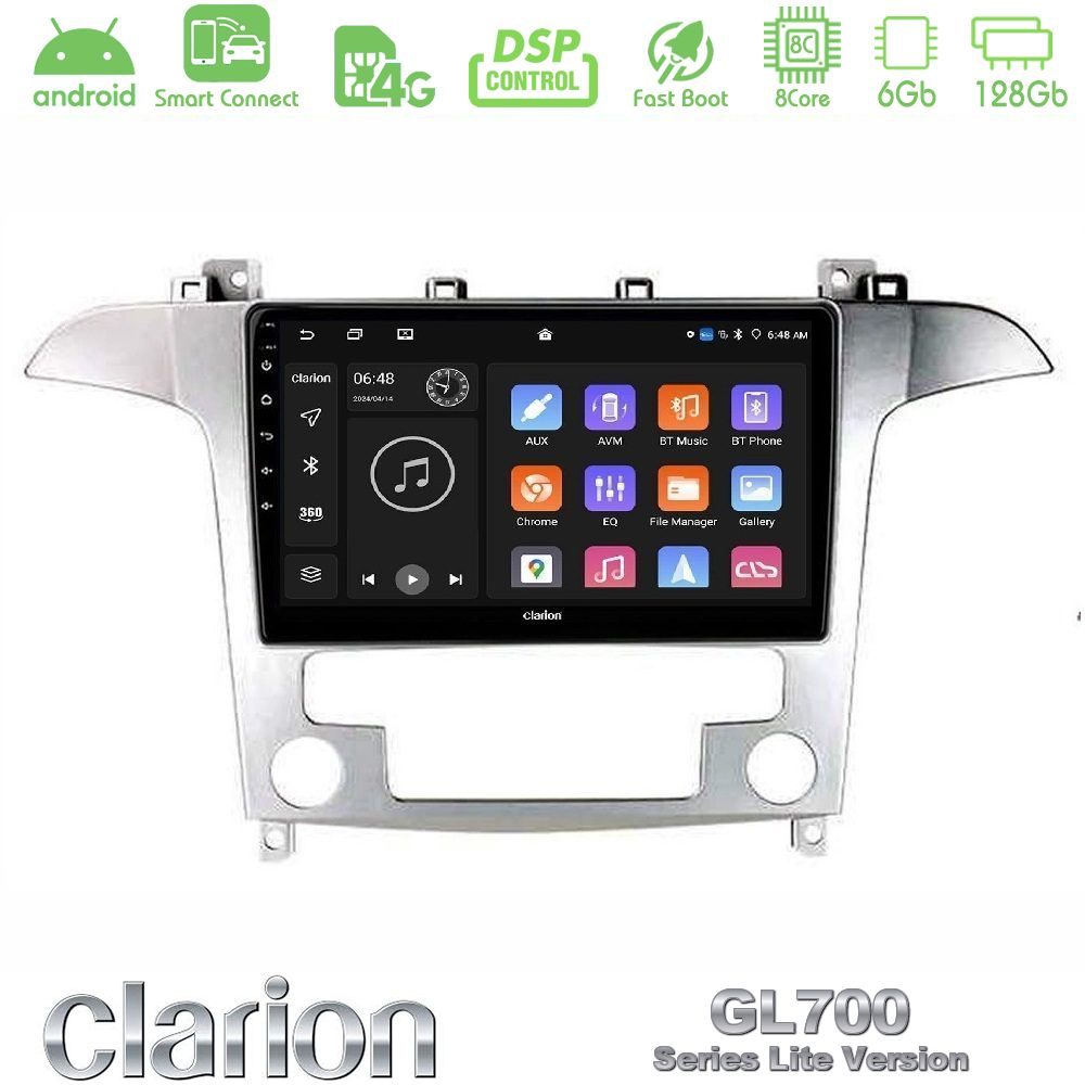 Clarion GL700 Lite Series Ford S-Max 2006-2012 8Core Android ClarionOS 6+128GB Navigation Multimedia Tablet 9" Με Carplay & Android Auto Με Carplay & Android Auto