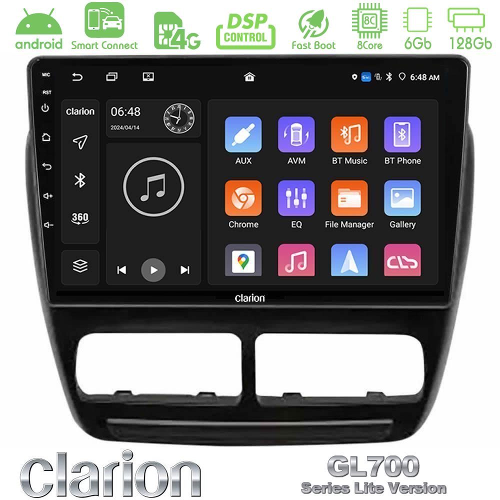 Clarion GL700 Lite Series 8Core Android ClarionOS 6+128GB Fiat Doblo / Opel Combo 2010-2014 Navigation Multimedia Tablet 9" Με Carplay & Android Auto