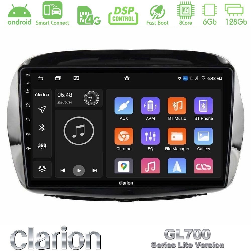 Clarion GL700 Lite Series 8Core Android ClarionOS 6+128GB Honda FR-V 2004-2009 Navigation Multimedia Tablet 10" Με Carplay & Android Auto