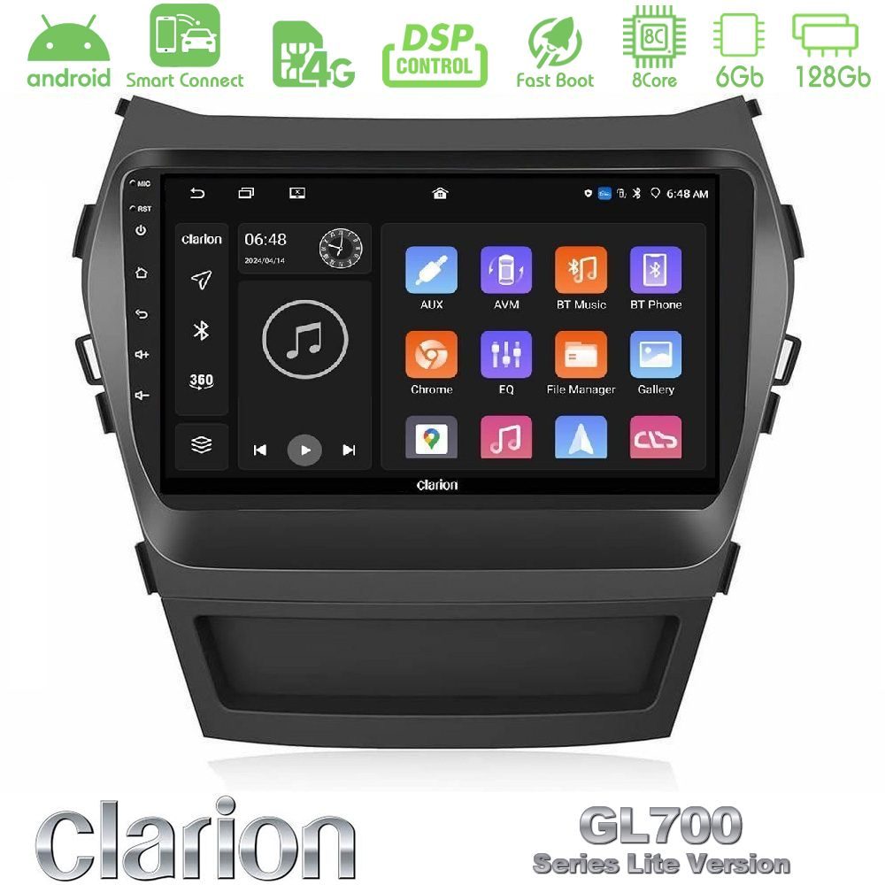 Clarion GL700 Lite Series 8Core Android ClarionOS 6+128GB Hyundai iX45 2012-2017 Navigation Multimedia Tablet 9" Με Carplay & Android Auto