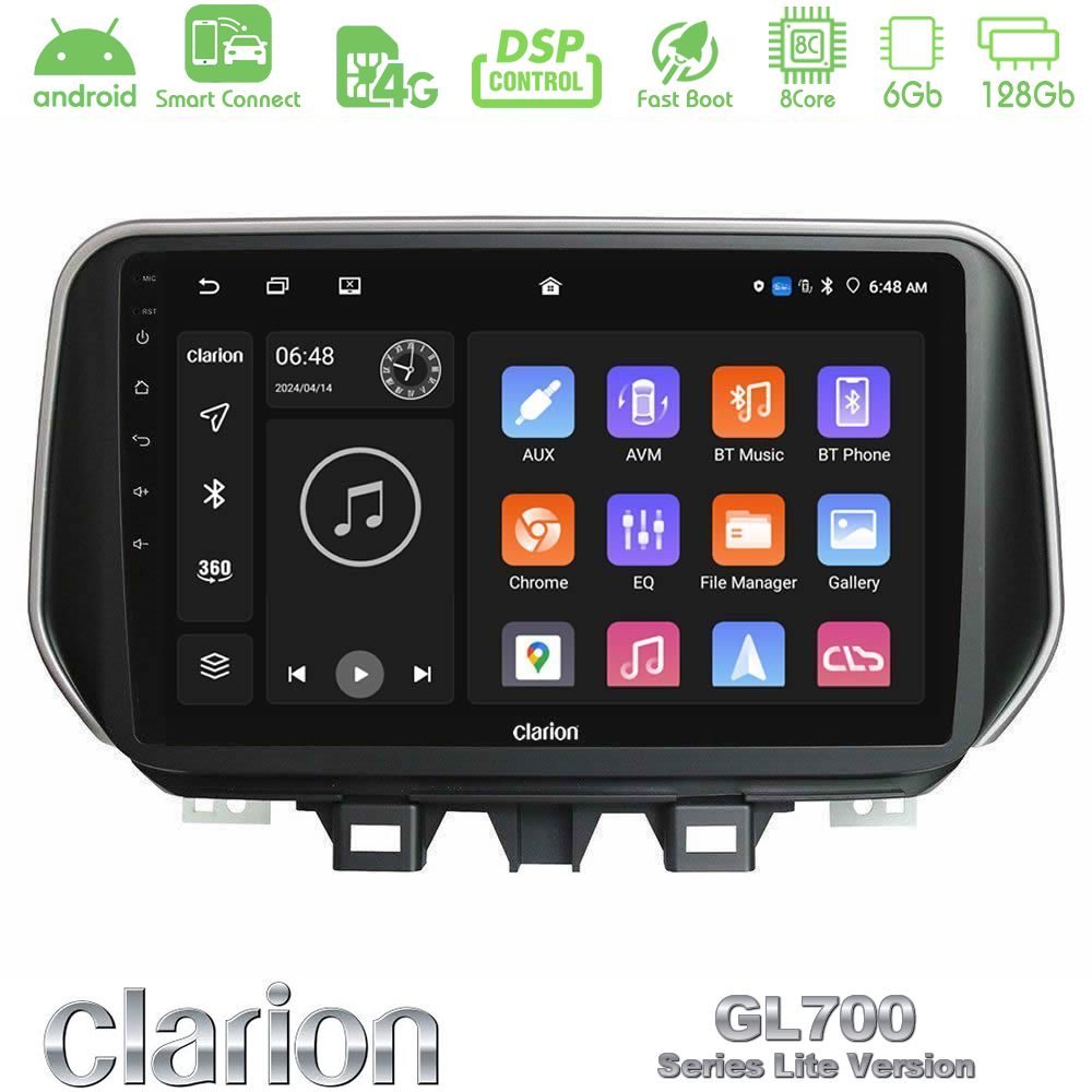 Clarion GL700 Lite Series 8Core Android ClarionOS 6+128GB Hyundai ix35 Navigation Multimedia Tablet 10" Με Carplay & Android Auto