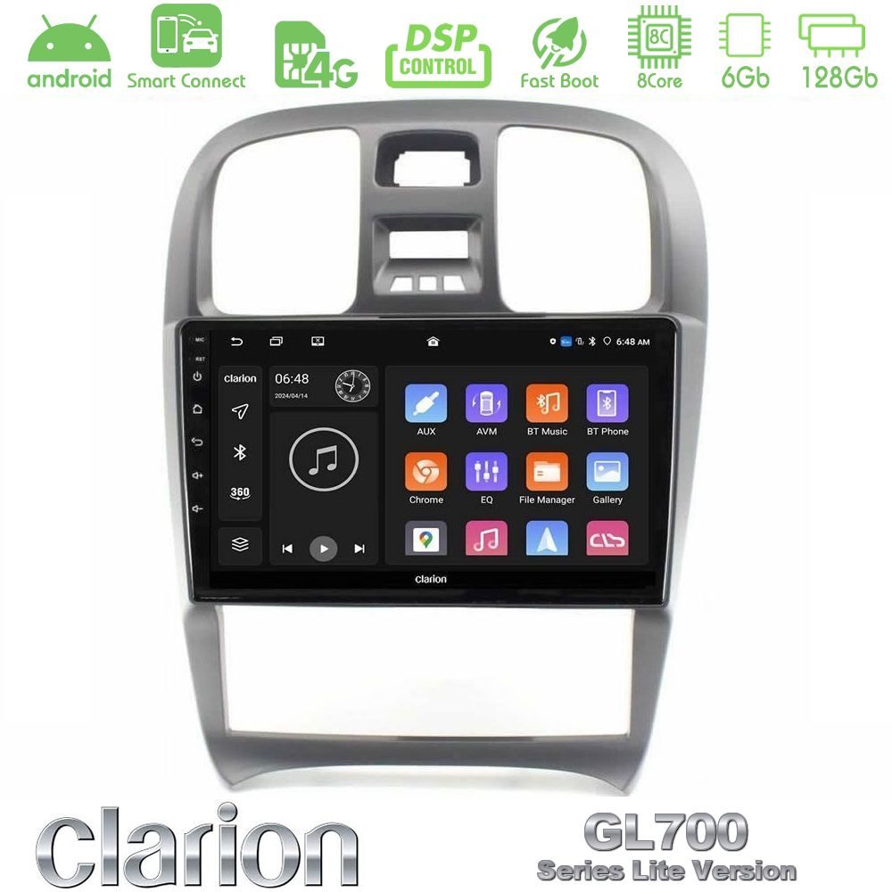 Clarion GL700 Lite Series 8Core Android ClarionOS 6+128GB Hyundai Sonata 2001-2005 Navigation Multimedia Tablet 9" Με Carplay & Android Auto