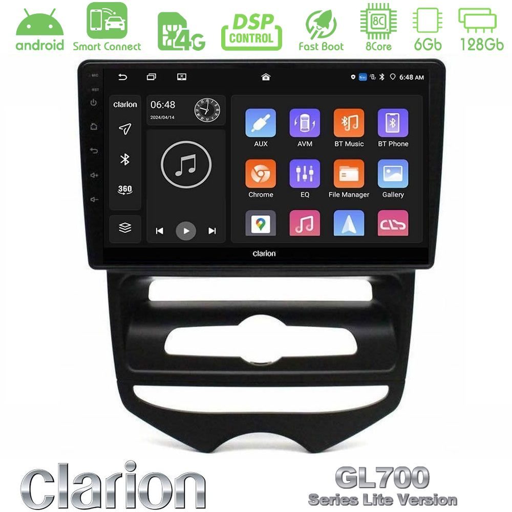 Clarion GL700 Lite Series 8Core Android ClarionOS 6+128GB Hyundai ix20 2010-2020 (MANUAL A/C) Navigation Multimedia Tablet 9" Με Carplay & Android Auto
