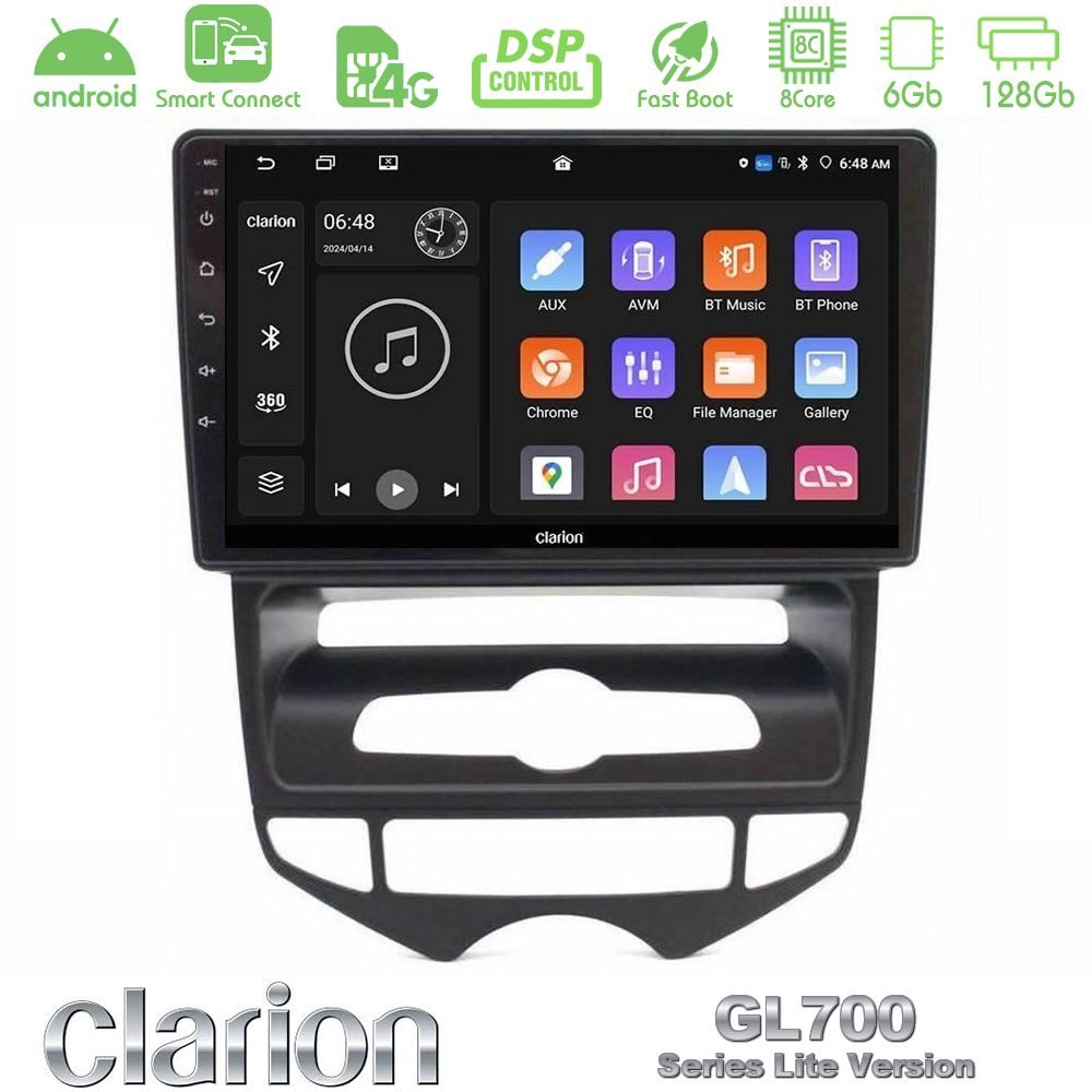 Clarion GL700 Lite Series 8Core Android ClarionOS 6+128GB Hyundai ix20 2010-2020 (AUTO A/C) Navigation Multimedia Tablet 10" Με Carplay & Android Auto