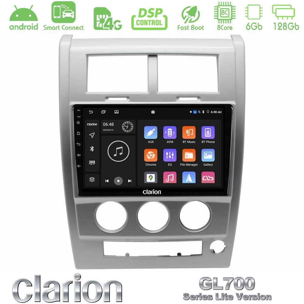 Clarion GL700 Lite Series 8Core Android ClarionOS 6+128GB Jeep Cherokee (KK) 2008-2012 Navigation Multimedia Tablet 10" Με Carplay & Android Auto