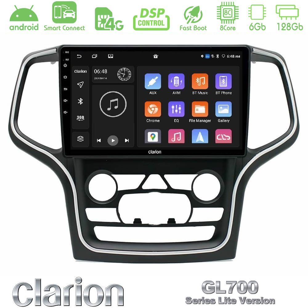Clarion GL700 Lite Series 8Core Android ClarionOS 6+128GB Jeep Grand Cherokee 2014-2020 Navigation Multimedia Tablet 10" Με Carplay & Android Auto