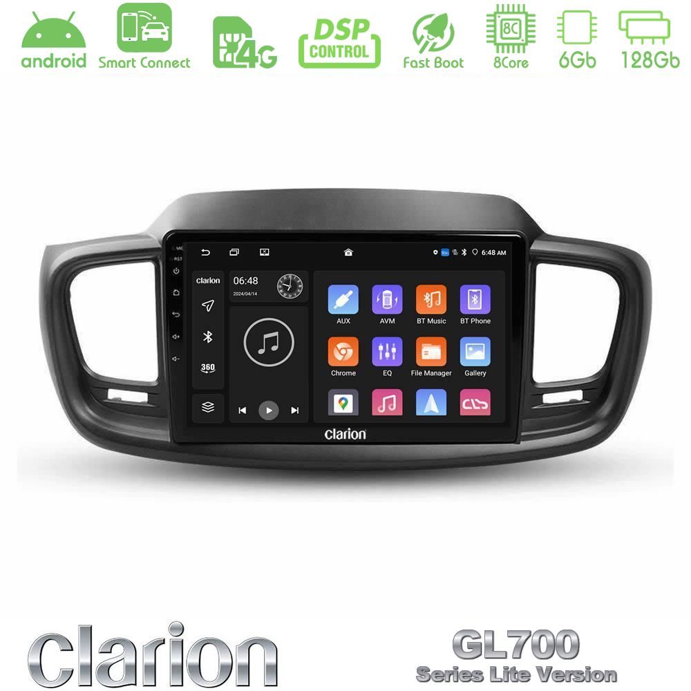 Clarion GL700 Lite Series 8Core Android ClarionOS 6+128GB Kia Sorento 2018-2021 Navigation Multimedia Tablet 9" Με Carplay & Android Auto