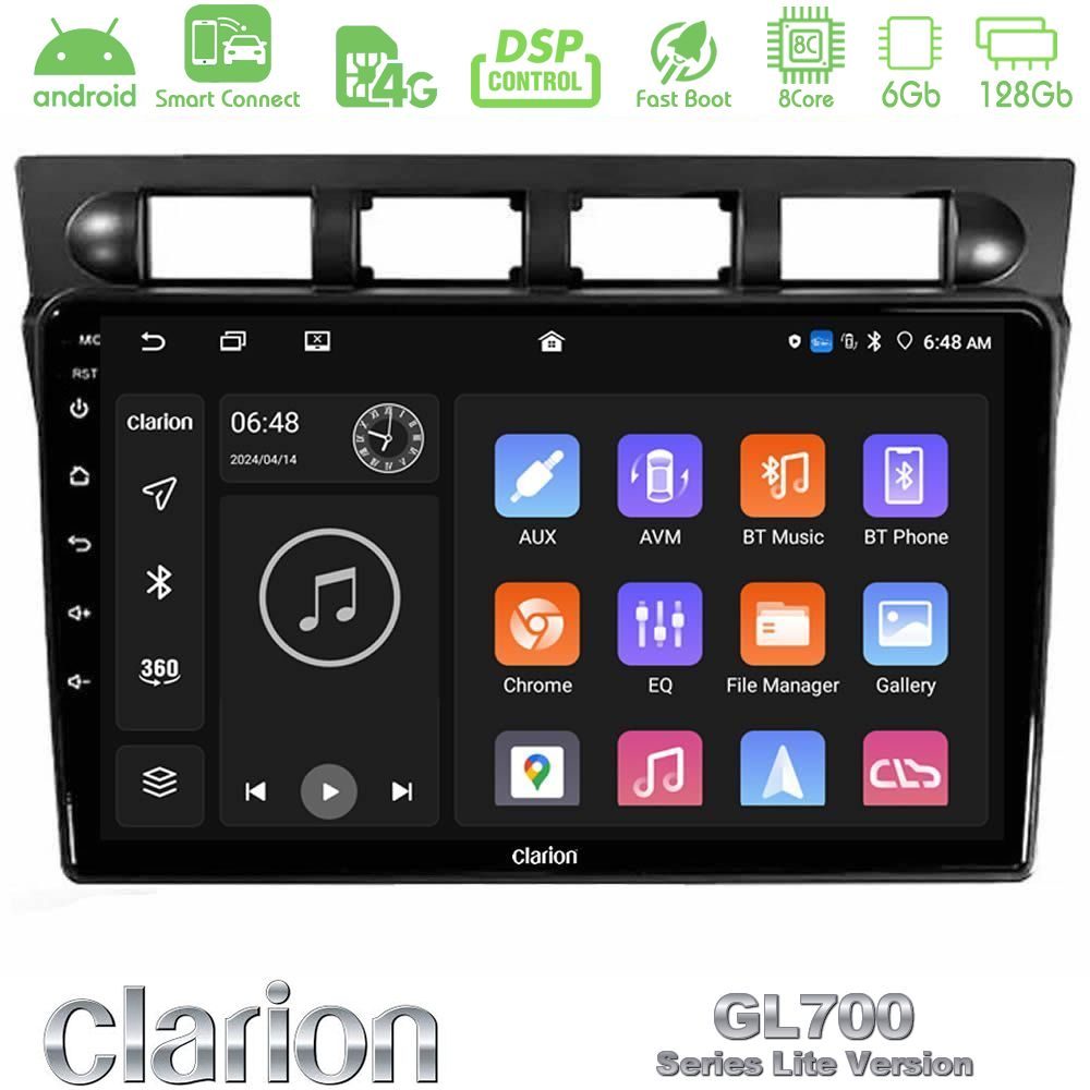 Clarion GL700 Lite Series Kia Picanto 2004-2007 8Core Android ClarionOS 6+128GB Navigation Multimedia Tablet 9" Με Carplay & Android Auto Με Carplay & Android Auto