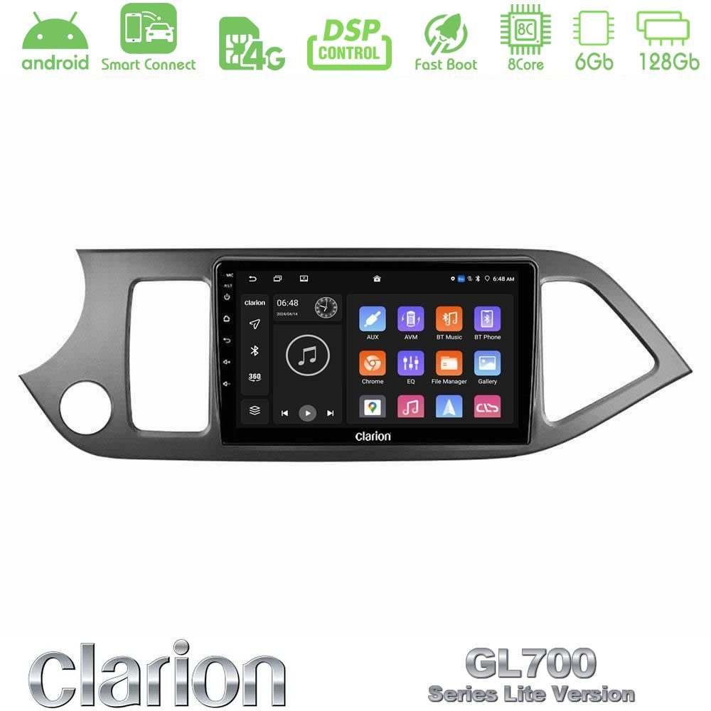 Clarion GL700 Lite Series 8Core Android ClarionOS 6+128GB Kia Picanto Navigation Multimedia Tablet 9" Με Carplay & Android Auto